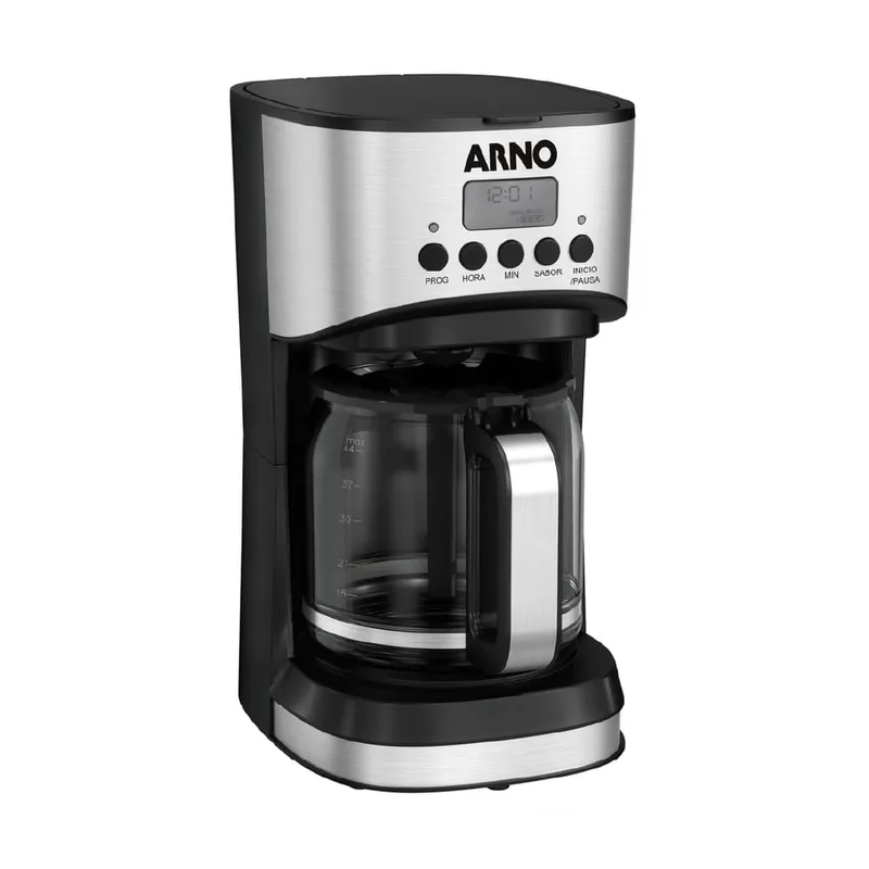 Cafeteira Elétrica de Filtro Digital Arno New Element CFNE 1000W 1,8L Programável Inox 127V