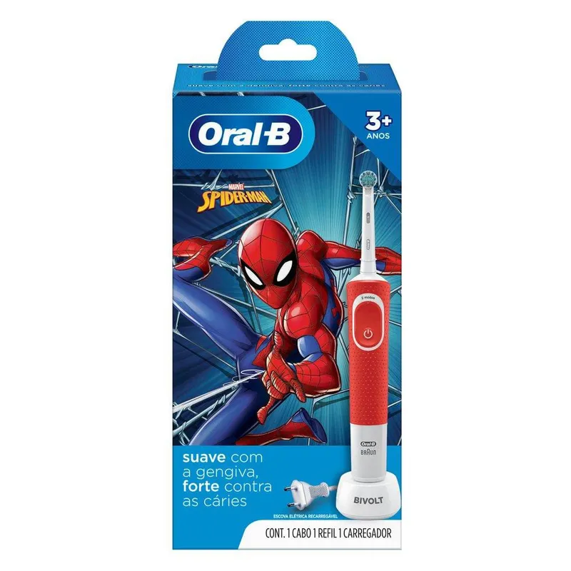 Escova de Dentes Elétrica Oral-B Spider-Man Bivolt