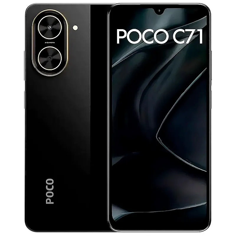 Smartphone Xiaomi POCO C71 4G 128GB 4GB RAM Tela 6,88" 120Hz Câmera 32MP Bateria 5200mAh Preto