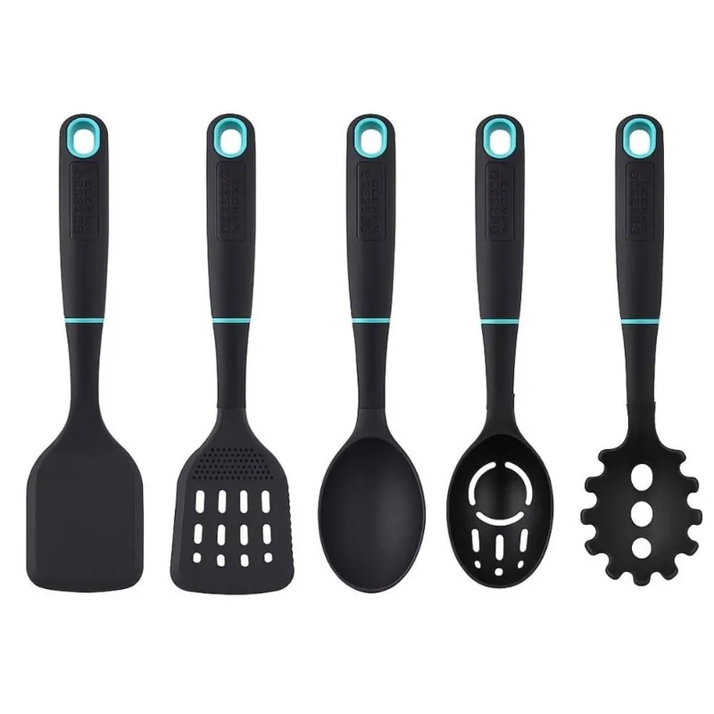 Jogo Utensílios de Cozinha 5 Peças Espátula Colher Pegador
