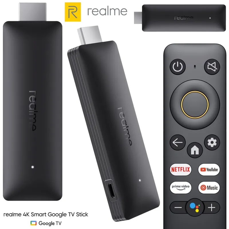Realme 4K Smart Google TV Stick - Streaming 4K HDR10+ 60fps com Google TV e Chromecast Integrado