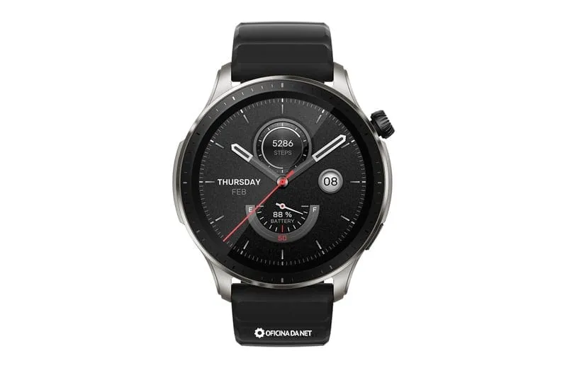 Smartwatch Amazfit GTR 4 A2166 Tela AMOLED 1,43" GPS Dupla Frequência, Bluetooth 5.0, Alexa, +150 Modos Esportivos, 5 ATM - Preto