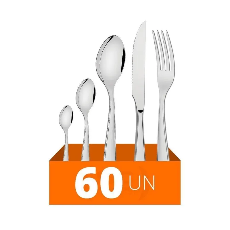 Faqueiro Laguna 60 Peças em Aço Inox Luxo para Mesa Tramontina