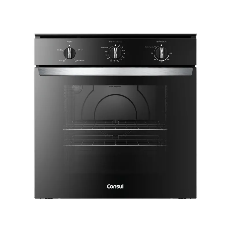 Forno de Embutir Elétrico Consul 84L Preto com Timer e Autodesligamento 110V
