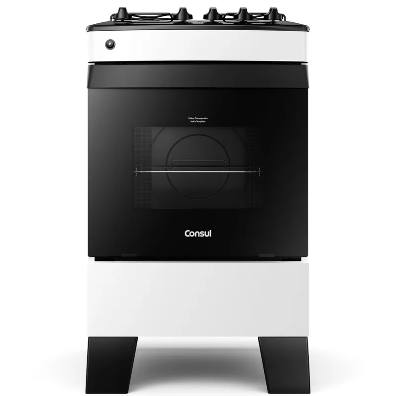 Fogão Consul 4 Bocas Branco com Mesa Esmaltada CFO4ZAB