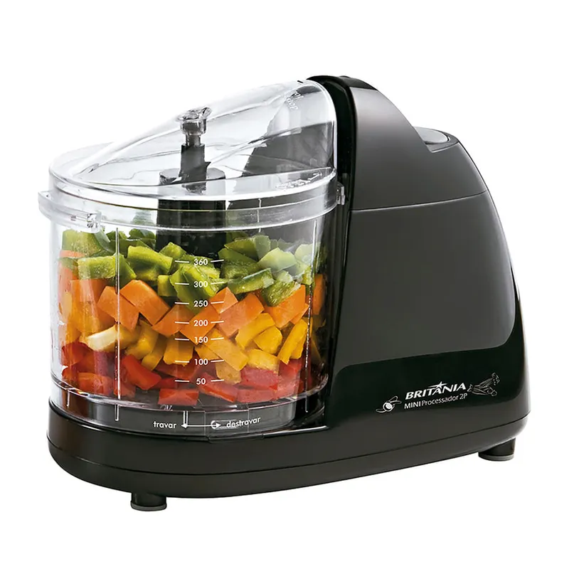 Mini Processador de Alimentos Britania 360ml Funcao Pulsar 110V