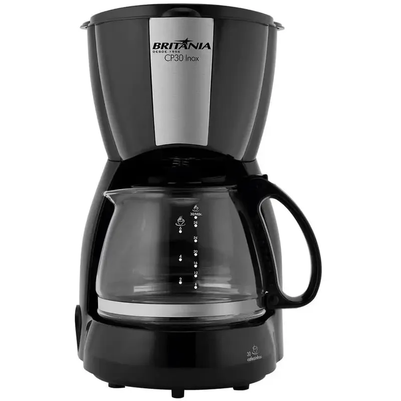 Cafeteira Eletrica Britania Preta Inox CP30 220V