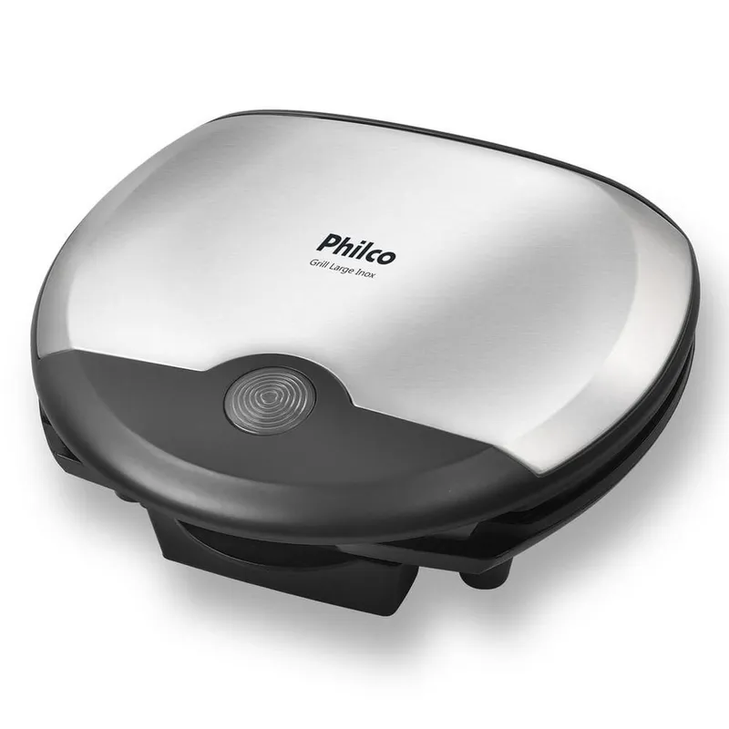 Grill Eletrico Philco Large Inox Antiaderente com Bandeja 110V