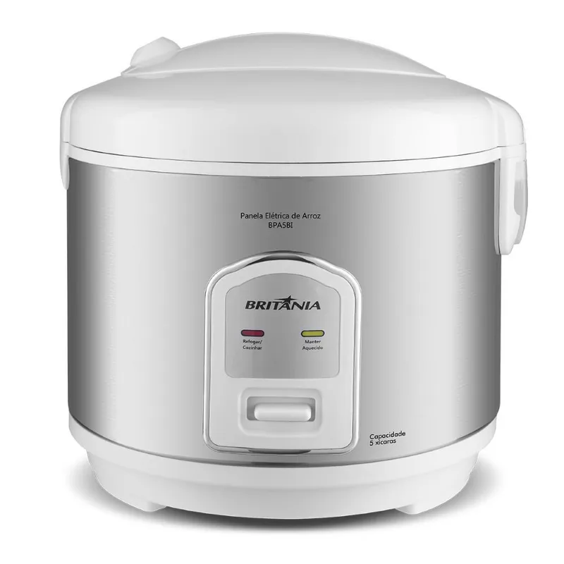 Panela de Arroz Elétrica Britânia Bpa5bi 5 Xícaras 400W Antiaderente Branco 220V