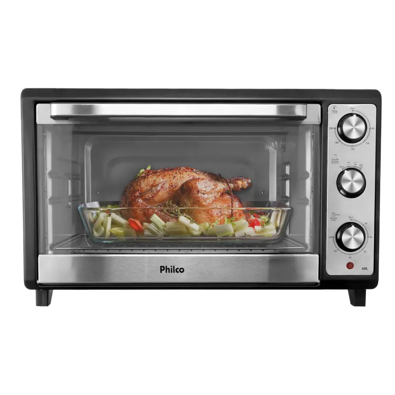 Forno Elétrico Philco 60L Preto Inox 4 Resistências PFE60I