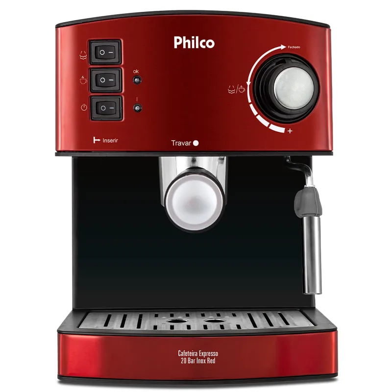 Cafeteira Expresso e Capsulas Philco 20 Bar Inox 110V