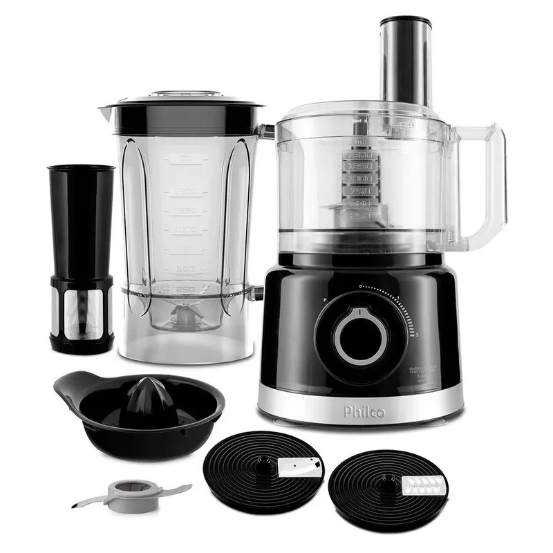 Multiprocessador De Alimentos Philco Pmp1500p 5 Em 1 Turbo Preto 220v 220V