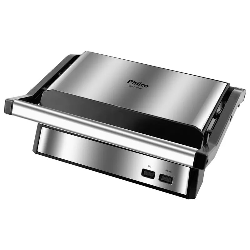 Grill Elétrico Philco PGR21PI 2 em 1 com Bandeja Coletora Antiaderente Inox 220V