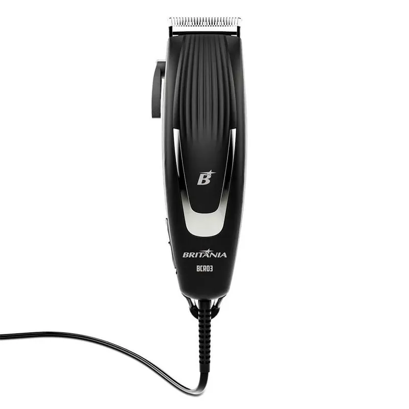 Máquina de Cortar Cabelo Britânia BCR03 18W com 9 Acessórios Preto Bivolt