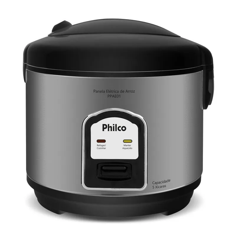 Panela de Arroz Eletrica Philco 5 Xicaras 1,6L PPAE01 Preto 220V