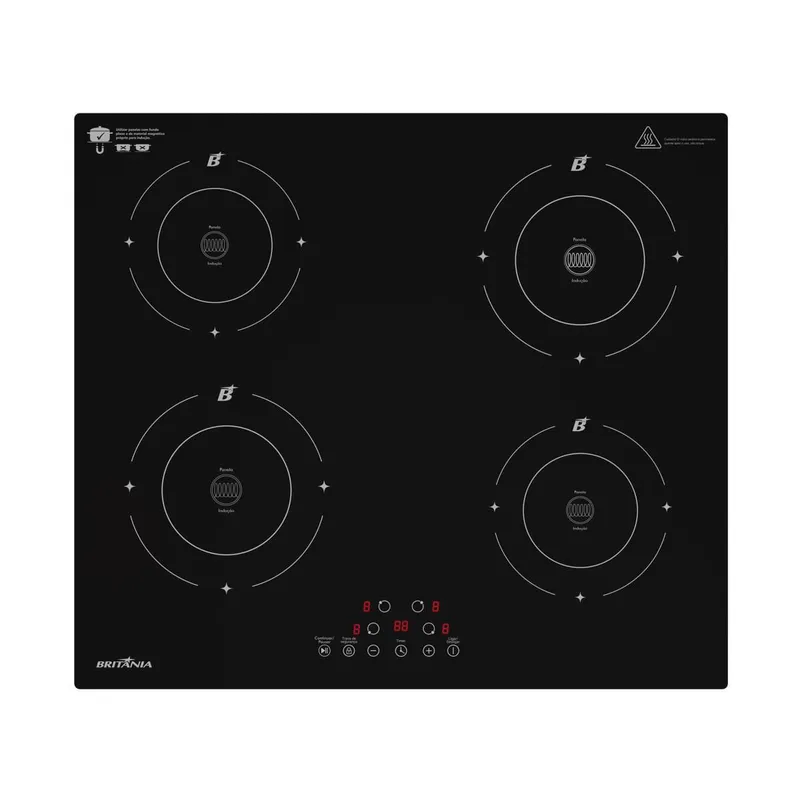 Cooktop 4 Bocas de Indução Britânia BCTE40A 220V