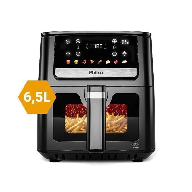 Air Fryer Philco 6.5L Visor Glass Redstone 1700W 110V