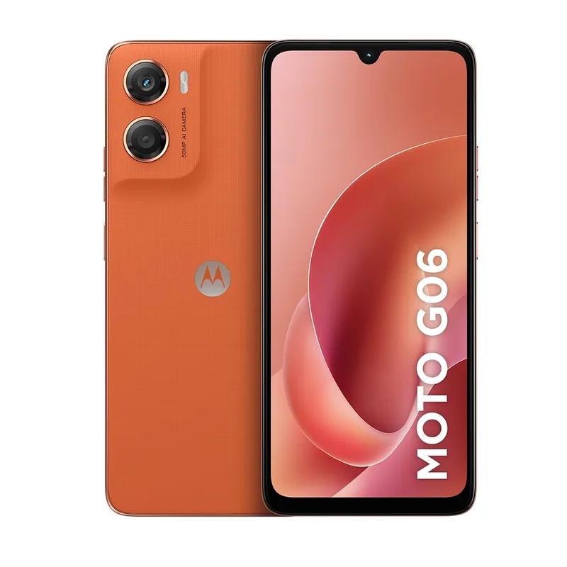 Smartphone Motorola Moto g06 4G Tela 6,9 128GB Câmera 50MP Laranja