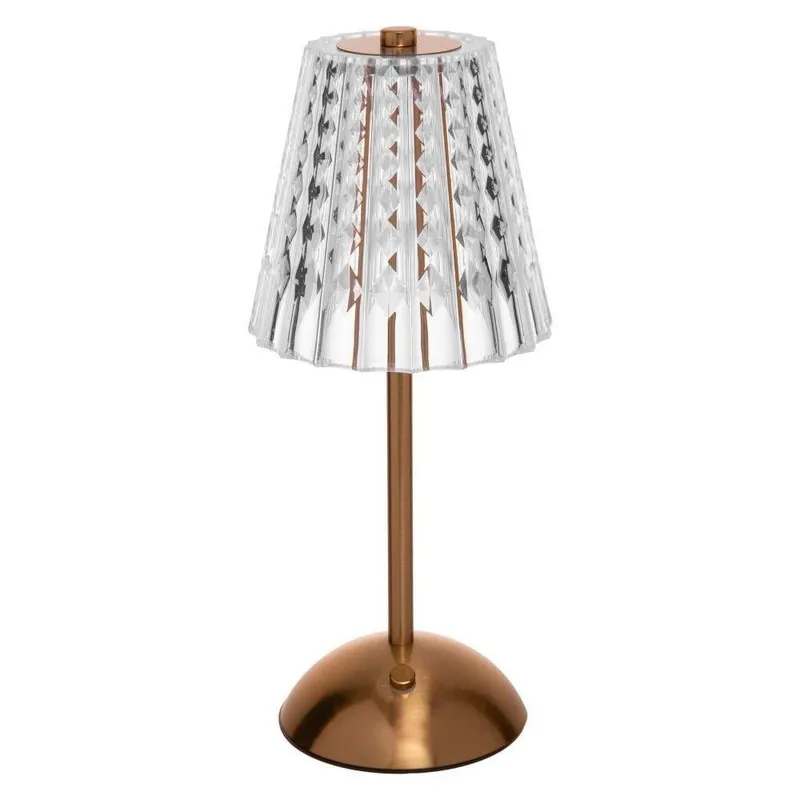 Luminaria de Mesa LED Leumina 3 Tons USB Dourada Wolff Bivolt