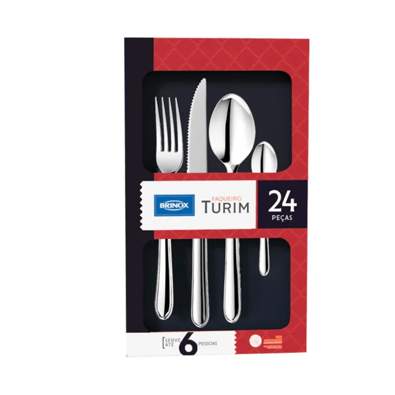 Faqueiro Brinox Turim 24 Peças Aço Inoxidável