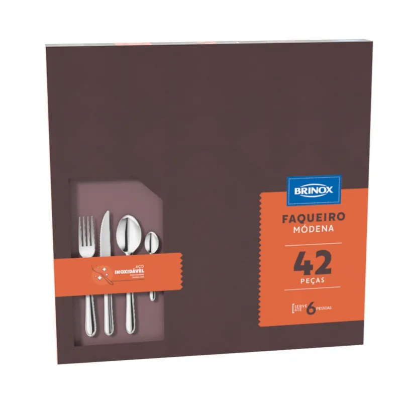 Faqueiro Brinox Módena 42 Peças Aço Inoxidável