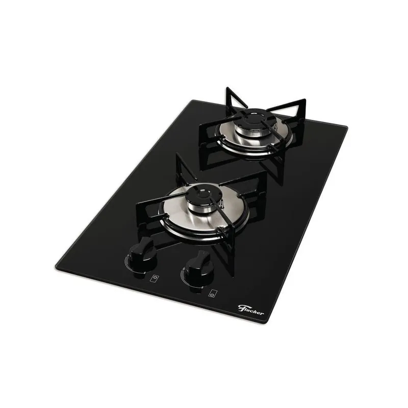 Cooktop a Gas Fischer 2Q Loft 2 Bocas Vidro Temperado Bivolt