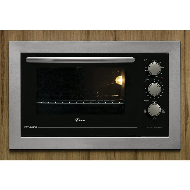 Forno Elétrico de Embutir Fischer Fit Line 34493 48L Autolimpante Inox Escovado com Timer