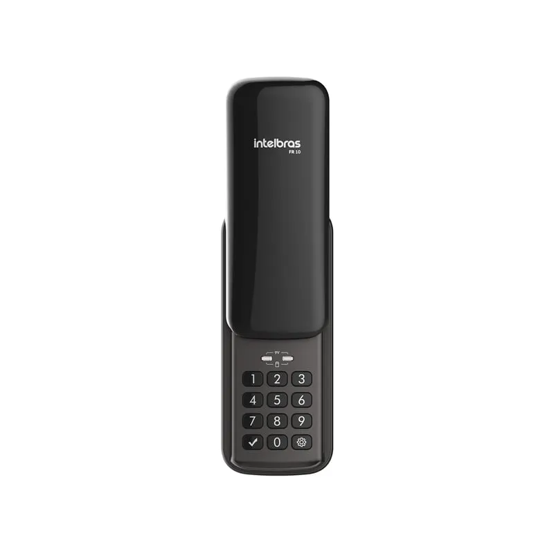 Fechadura Digital de Sobrepor Intelbras FR 10 - Abertura por Senha, Trancamento Automático e Alarme de Violação, Preta