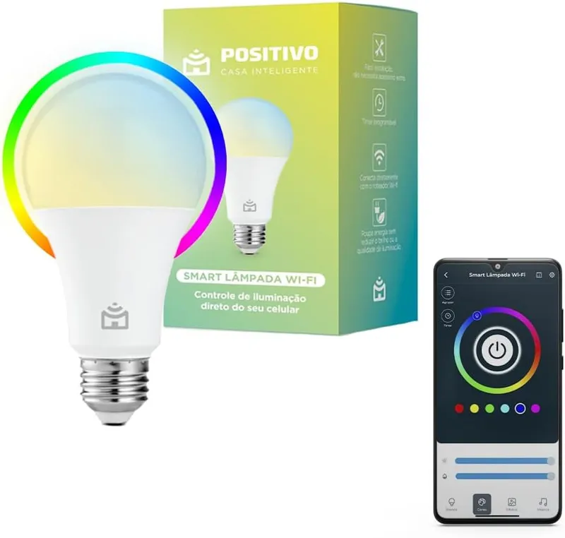 Smart Lâmpada Wi-Fi Positivo Casa Inteligente Branca 110V