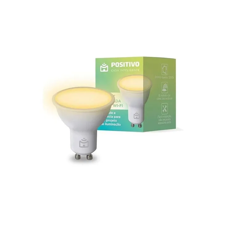 Lampada Inteligente Smart Spot Wi-fi Positivo RGB Bivolt