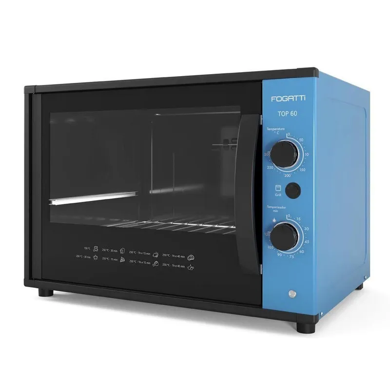 Forno Eletrico de Bancada Fogatti Top 60 60L 1750W Azul 110V