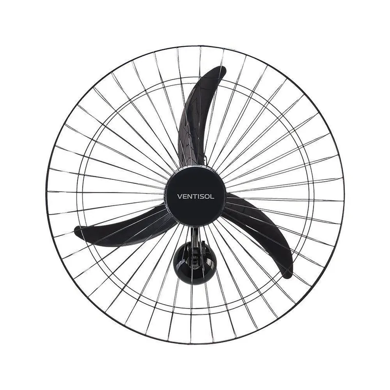Ventilador de Parede Ventisol 147W 60cm Preto Oscilante Metal 220V