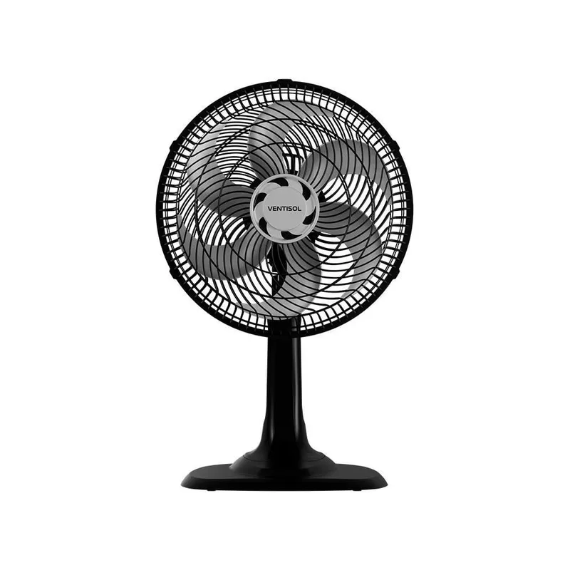Ventilador de Mesa Oscilante Turbo 6 Pás 30cm Preto Ventisol 110V
