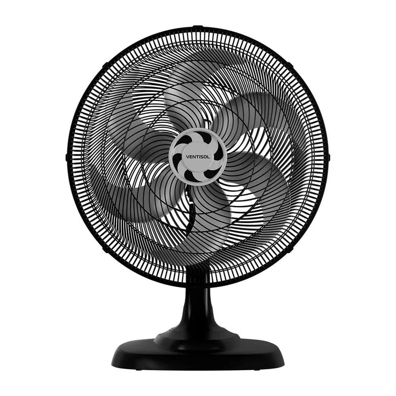 Ventilador Oscilante de Mesa Turbo 6 Pás 50cm Preto Ventisol 220V