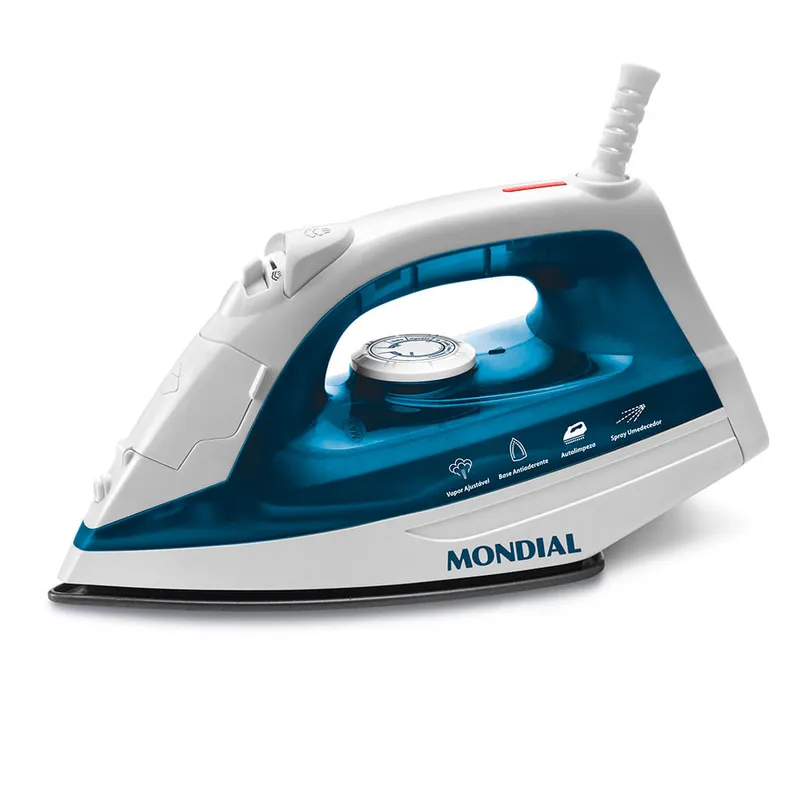 Ferro a Vapor Mondial Azul Branco 1200W F-32