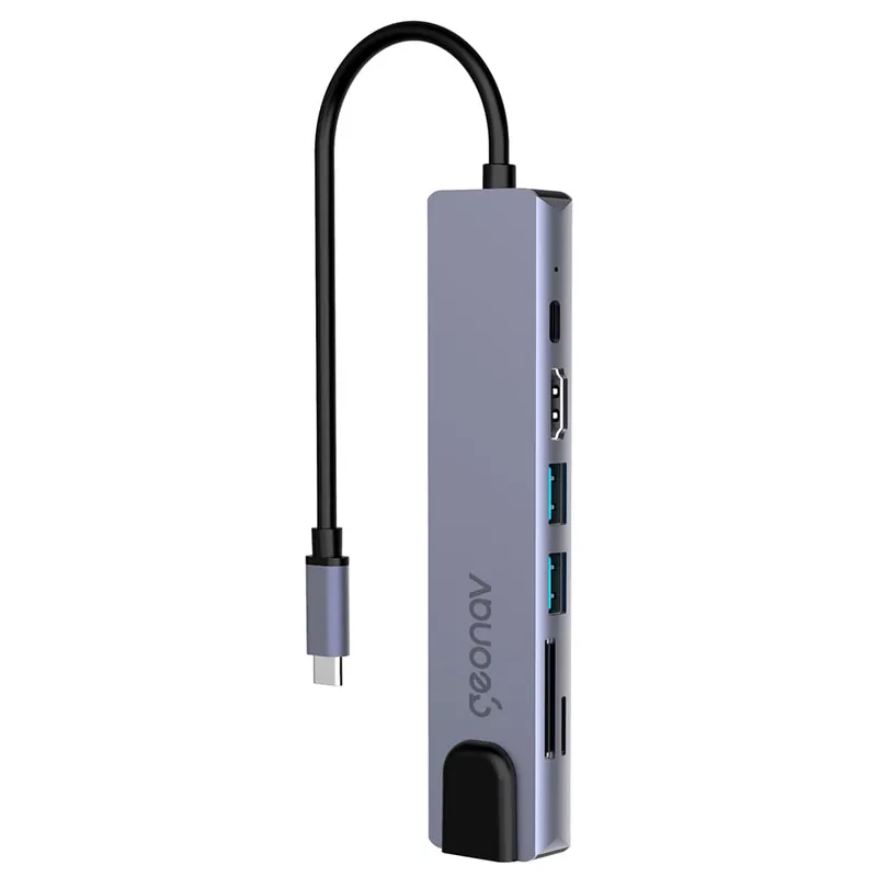 Hub Adaptador 7 em 1 USB-C Thunderbolt HDMI 4K Geonav Bivolt