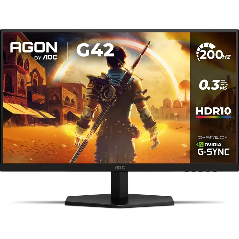 Monitor Gamer 27" AOC AGON 27G42HE 57 Full HD 200Hz 0,3ms G-Sync Bivolt