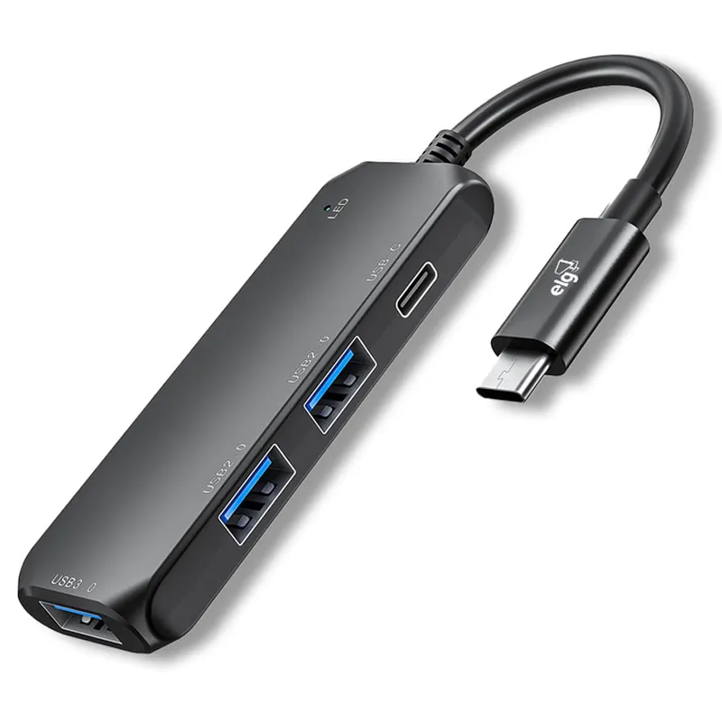 Adaptador Hub USB-C 3.0 Expansao 4 Portas ELG Bivolt