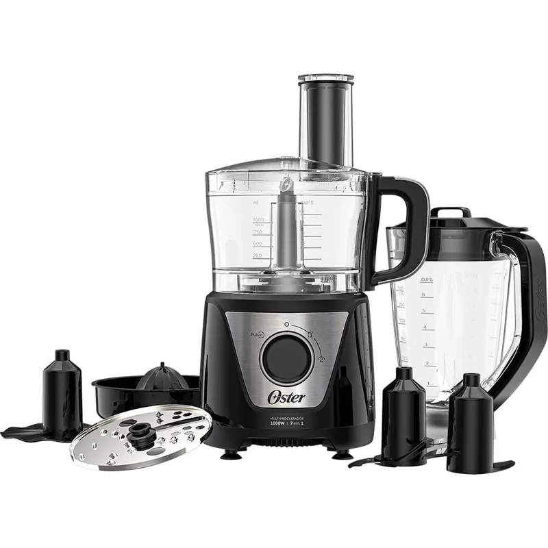 Multiprocessador de Alimentos Oster OMPR850-220 7 em 1 2 Velocidades 1000W Black