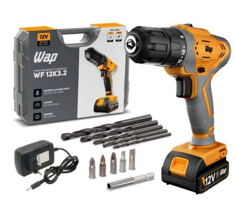 Parafusadeira e Furadeira WAP WF12K3.2 Bateria 12V