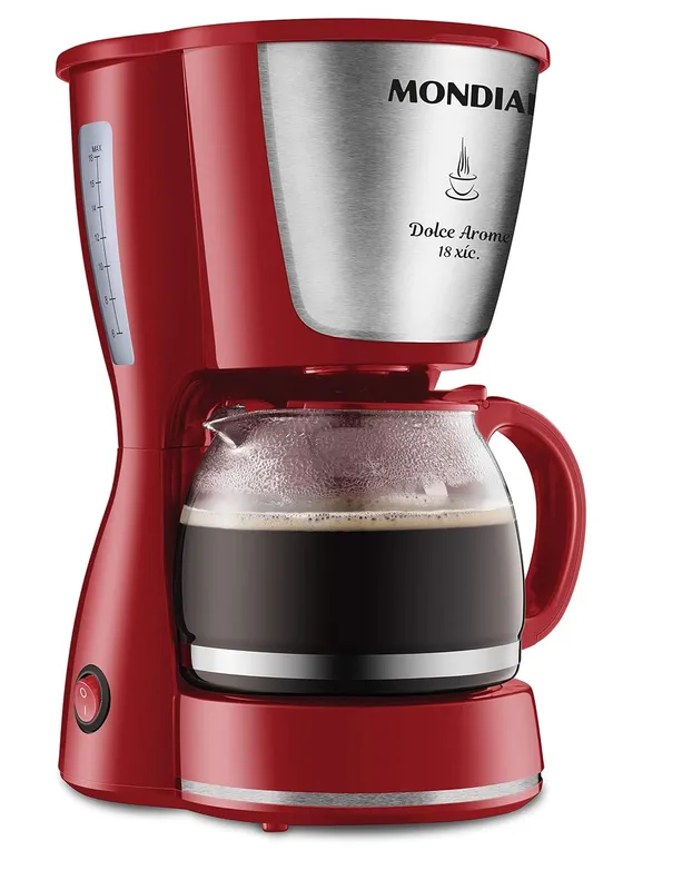 Cafeteira Elétrica Mondial Dolce Arome C-35-18X 18 Xícaras 550W Vermelho/Inox 220V