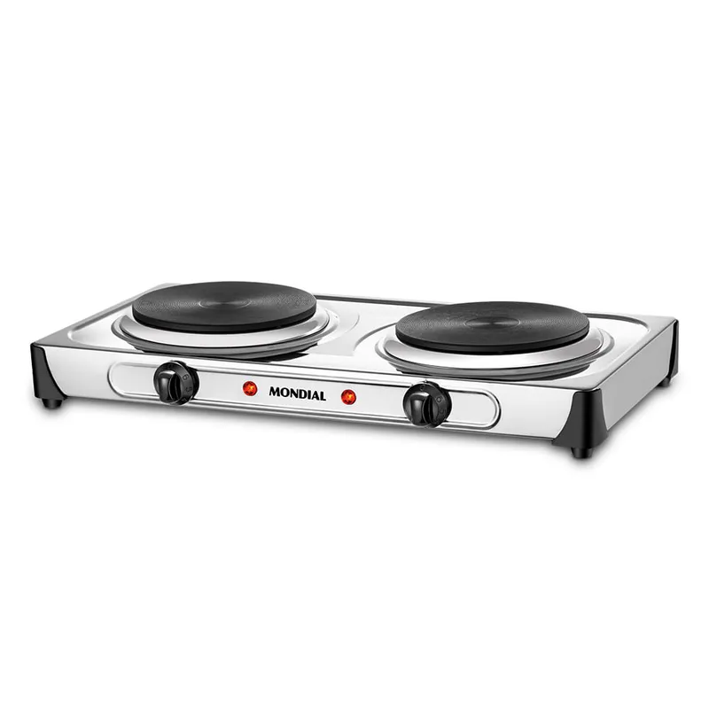 Fogao Eletrico Fast Cook Due Mondial Inox 2 Bocas 2000W FE-03
