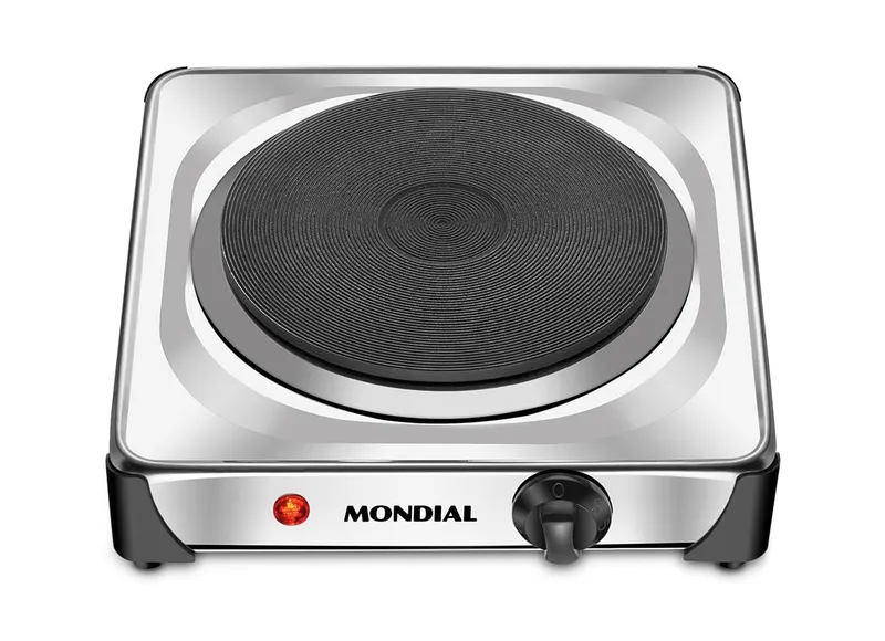 Fogão Elétrico de Mesa Mondial Fast Cook FE-04 1 Boca 1000W Inox