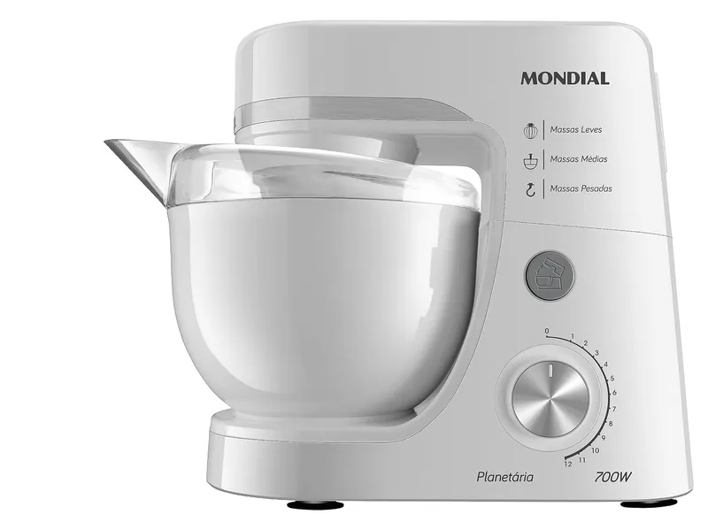 Batedeira Planetaria Mondial 700W 12 Velocidades Tigela 4,5L BP-03-W