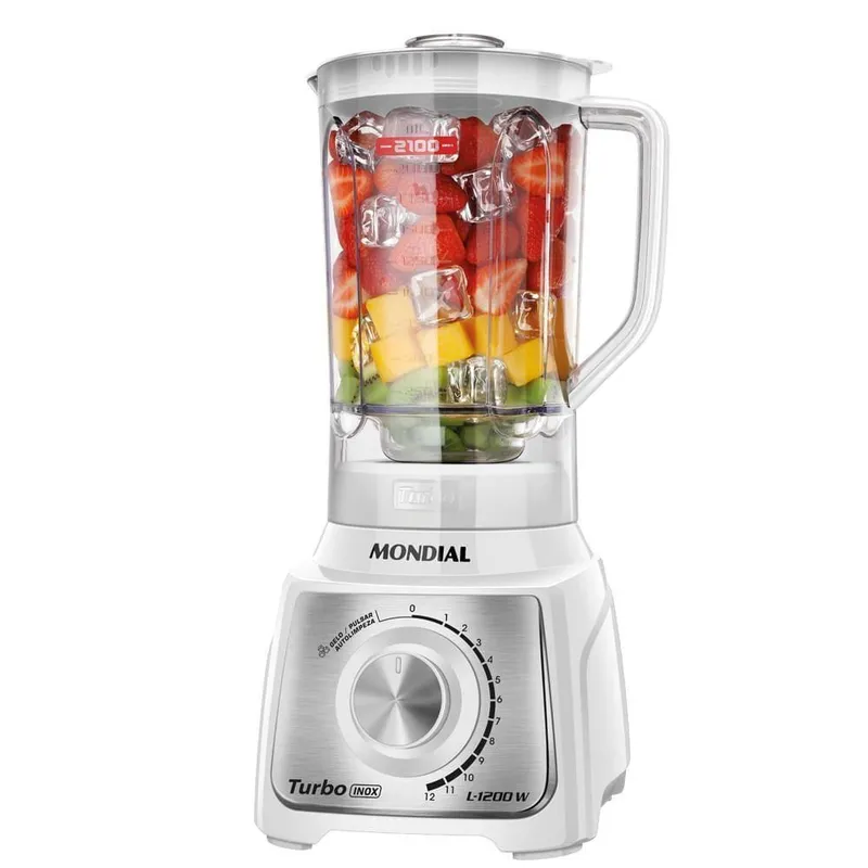 Liquidificador Mondial L-1200-WI 1200W 3L Filtro 12 Velocidades 110V
