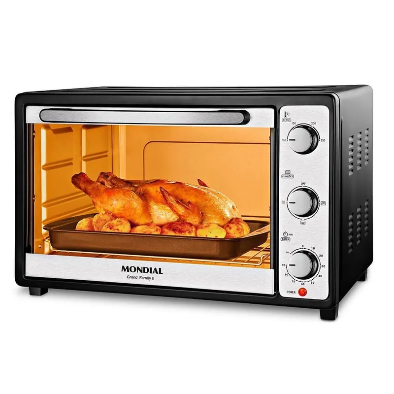 Forno Eletrico de Bancada Mondial FR-52 52L 1800W Timer Preto 110V