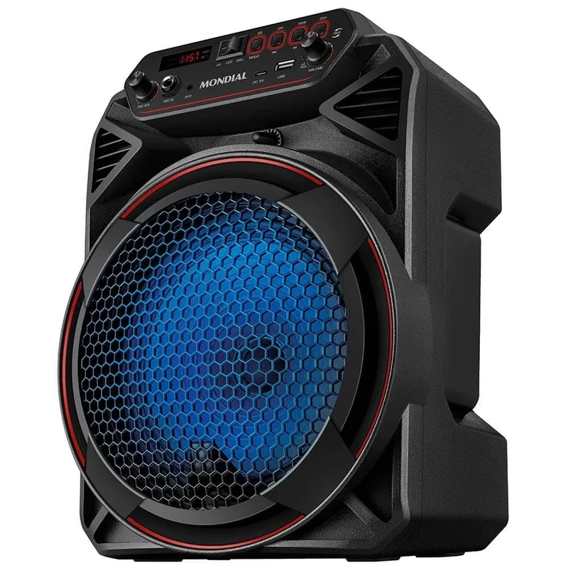Caixa Amplificada Mondial CM-150 com Bluetooth, USB, Rádio FM e Fu Bivolt