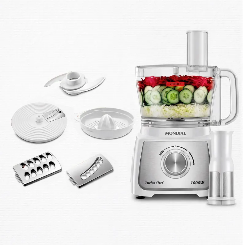 MONDIAL Multiprocessador Turbo Chef 7 em 1 Branco 1000W 110 110V