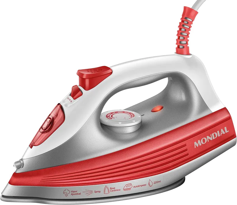 MONDIAL Ferro a Vapor Branco/Coral 1200W 110V - FVN-01-O