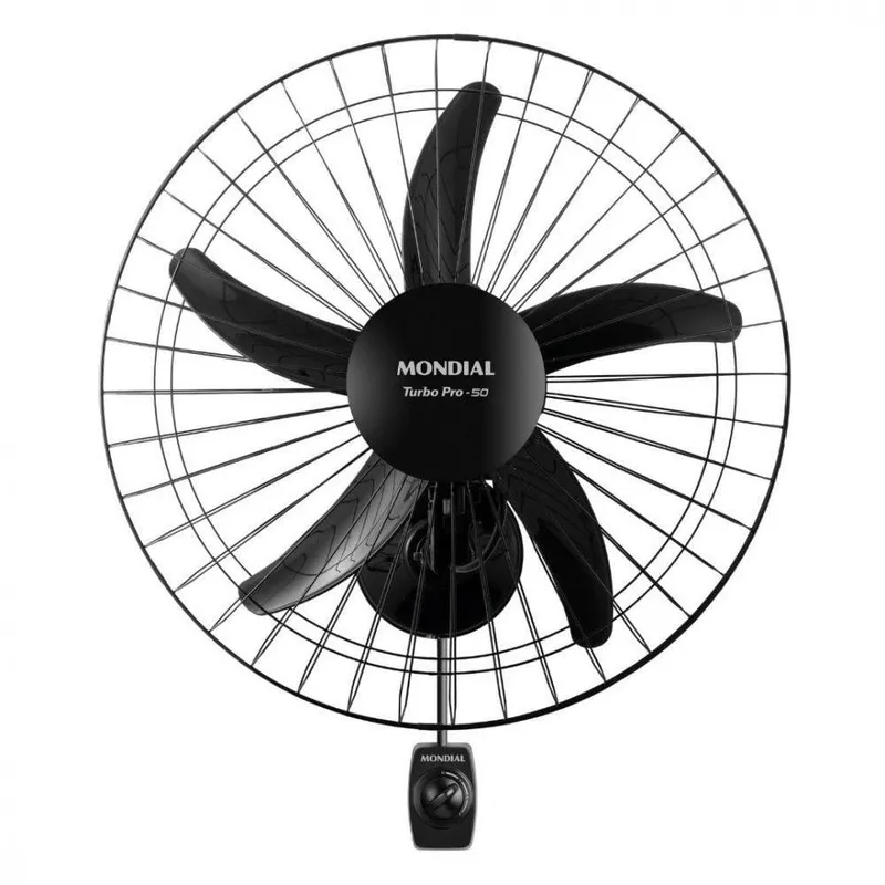 Ventilador de Parede Mondial 150W 50cm 5 Pas Preto NVP-PRO-50 220V